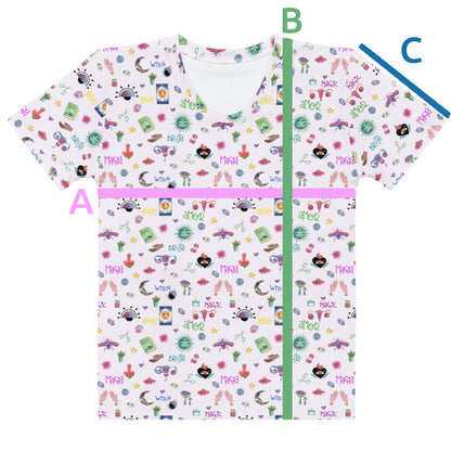 Women's Watercolor Art Cotton Tee — All-Over Print