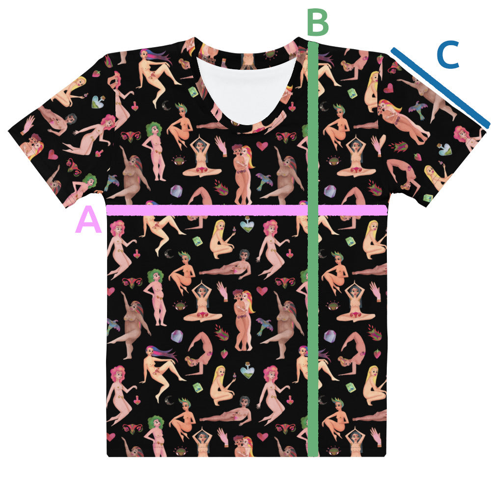 Women's Watercolor Art Tee – All-Over Print