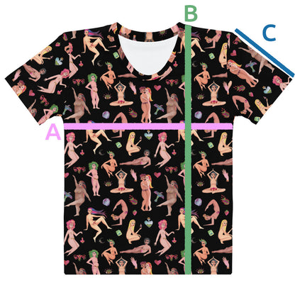 Women's Watercolor Art Tee – All-Over Print