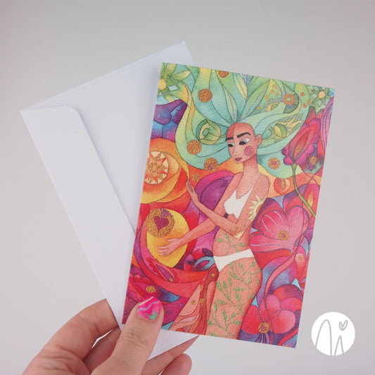 Woman create - Greeting card