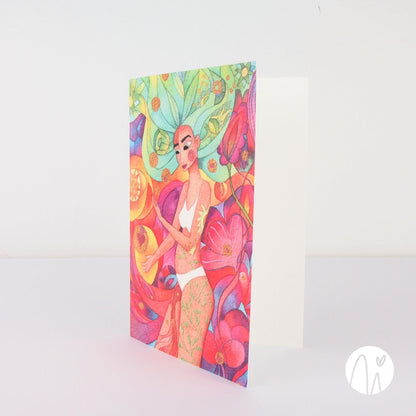 Woman create - Greeting card